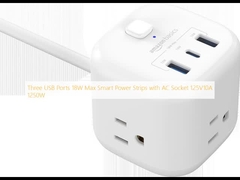 Drei USB-Anschlüsse 18W Max Smart Power Strips mit Wechselstromanschluss 125V10A 1250W