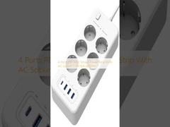 4 Ports PD 32W Smart Power Strip mit Wechselstromanschluss 250V16A 4000W